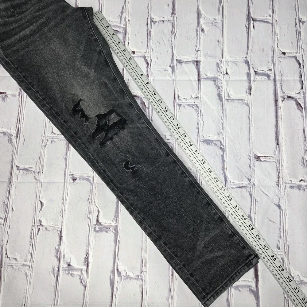 American Eagle AirFlex 360 Men's Size 29x30 Faded Black Distressed Skinny Jeans